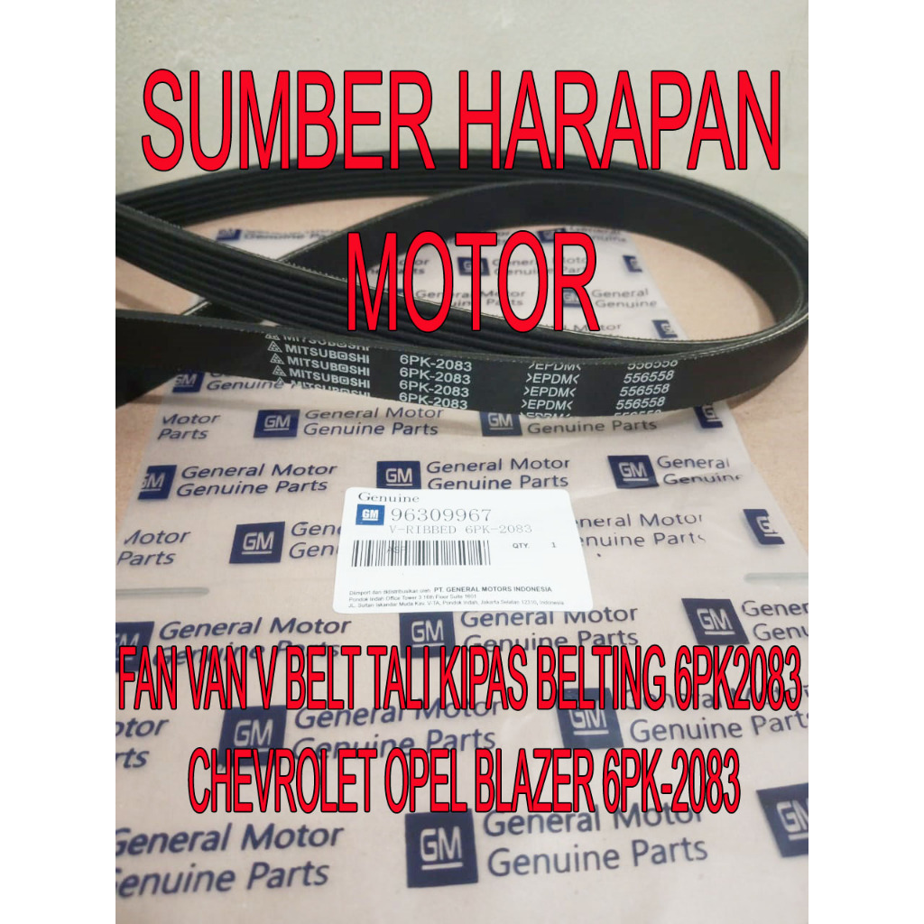 fan belt v belt tali kipas 6pk-2083 opel blazer 6pk-2083