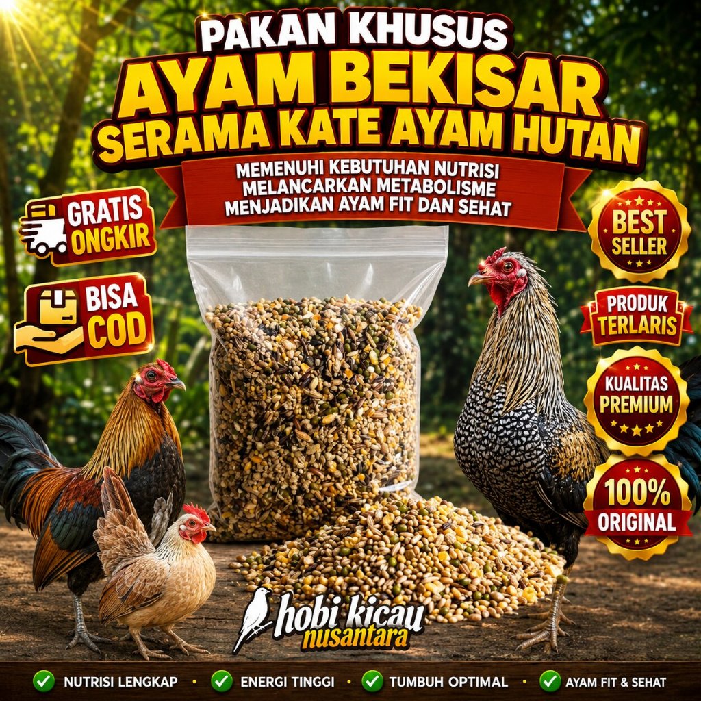 umpan pakan khusus ayam bekisar serama kate ayam hutan 1KG