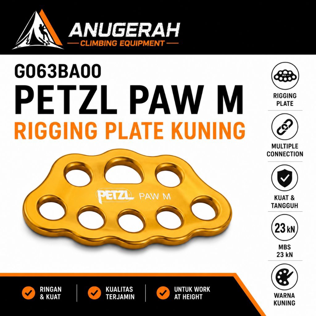 PETZL PAW M RIGGING PLATE KUNING ORIGINAL PETZL