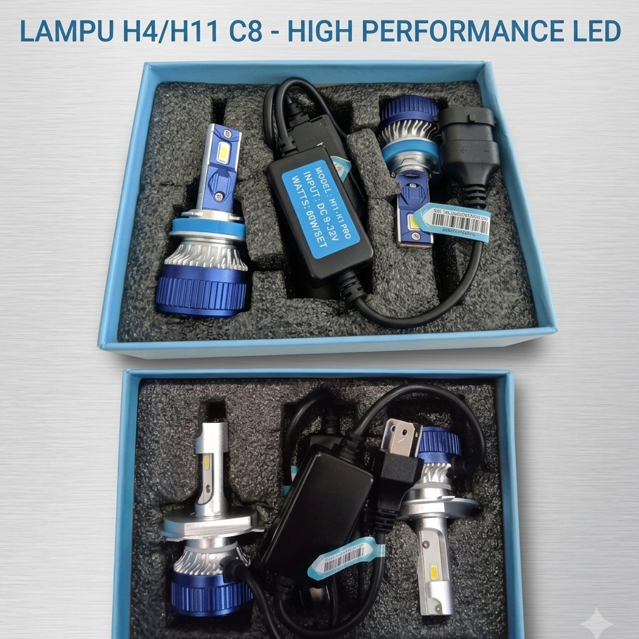 Best Seller Lampu LED C8 H4 H11 60W Teknologi CSP Cahaya Fokus dan Awet