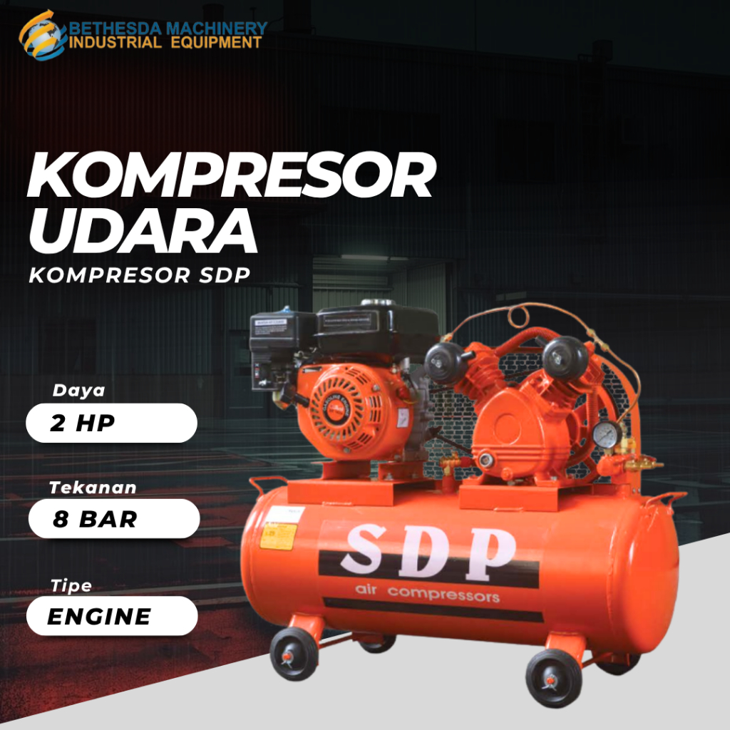 Kompresor Udara /angin 2 HP SDP 8 Bar Kompresor Bensin Gasoline 2 HP
