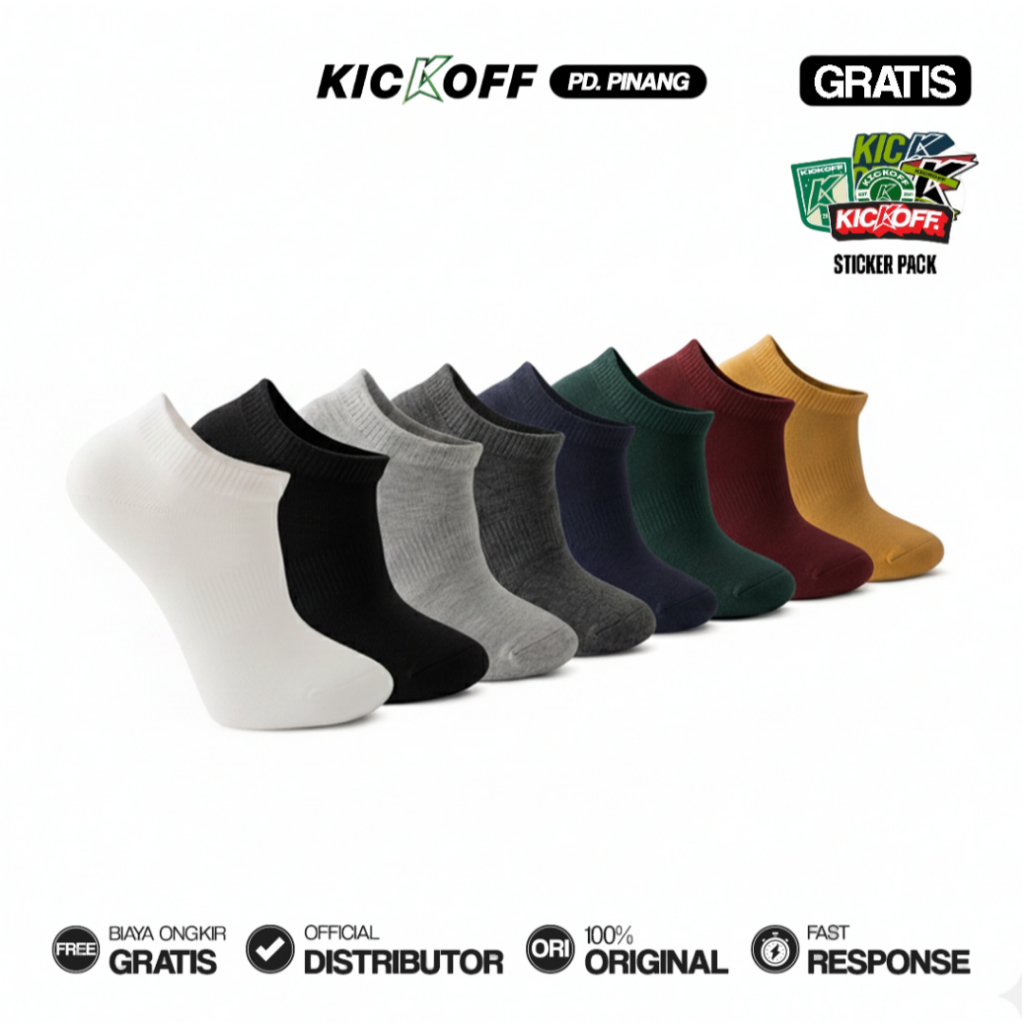 KOS KQ - KAOS KAKI PENDEK MATAKAKI LOWCUT POLOS BASIC UNISEX PREMIUM