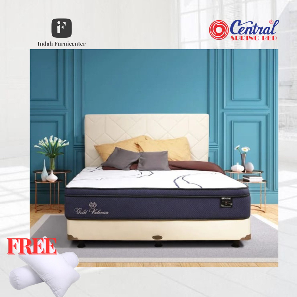 Kasur springbed Gold Valencia Plushtop with cloudfiber inside plus foam enceasment Feel medium GOLD 