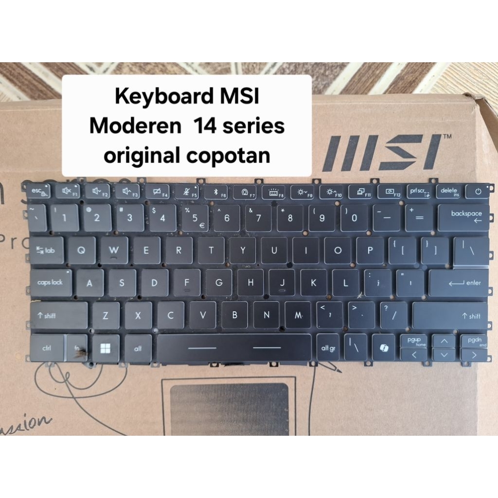 Keyboard MSI Modern 14 C5M C12M C12MO C13M C5M C7M 14-C11M 14-C12M 14-C13M White Black Backlight Bac