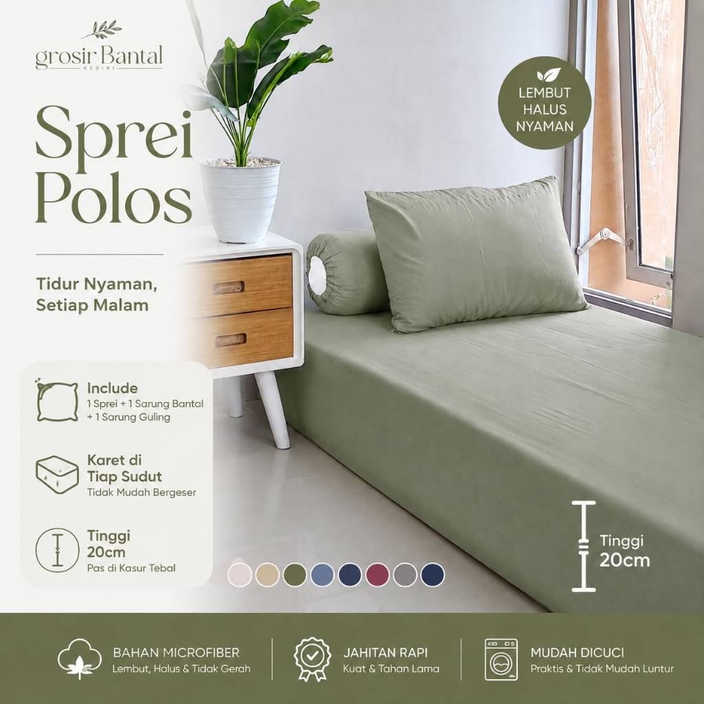 Sprei Polos part 2 ukuran 90x200 100x200 120x200 140x200 160x200 180x200 200x200