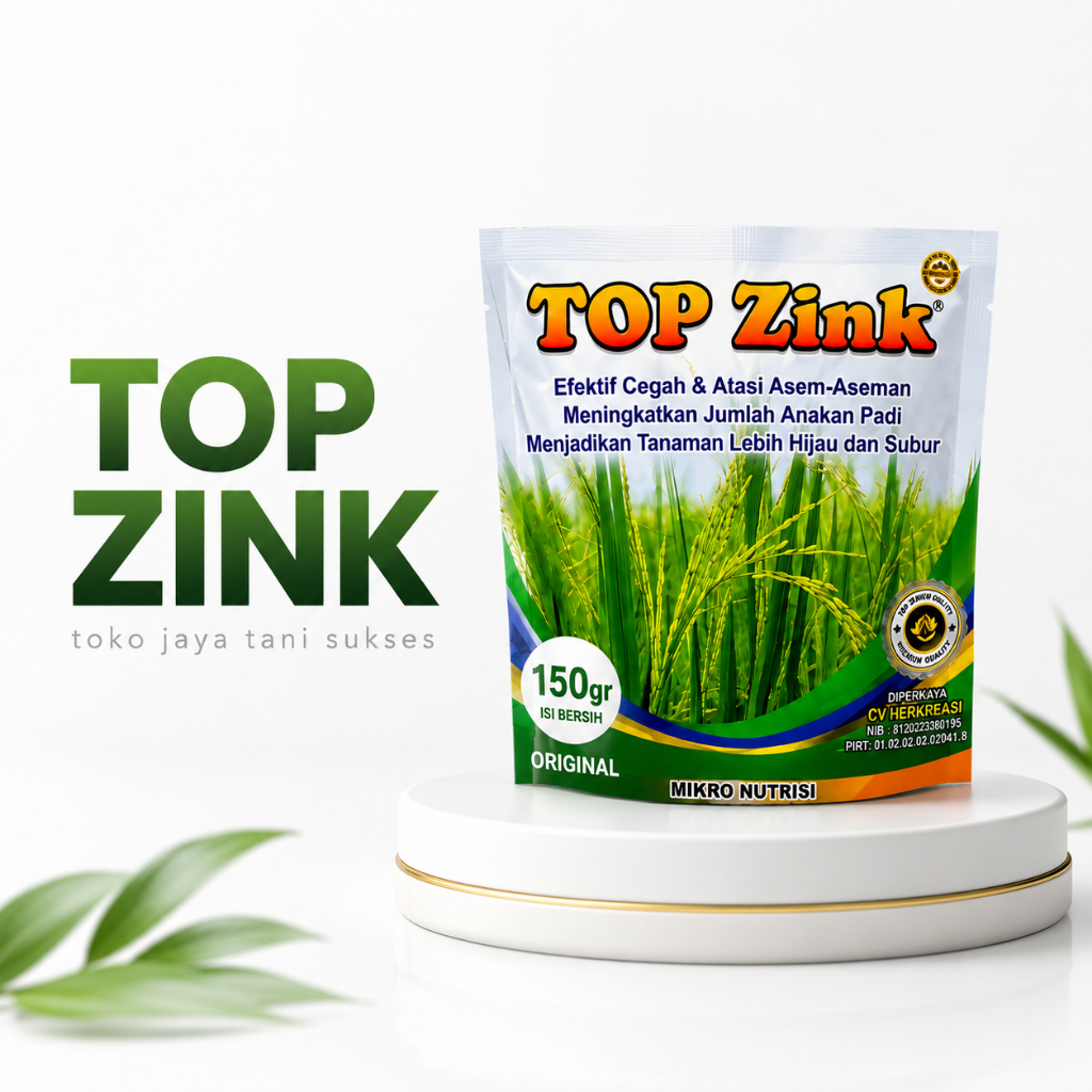 TOP ZINK - top zink pupuk untuk mengatasi asem aseman padi original agen jaya tani sukses