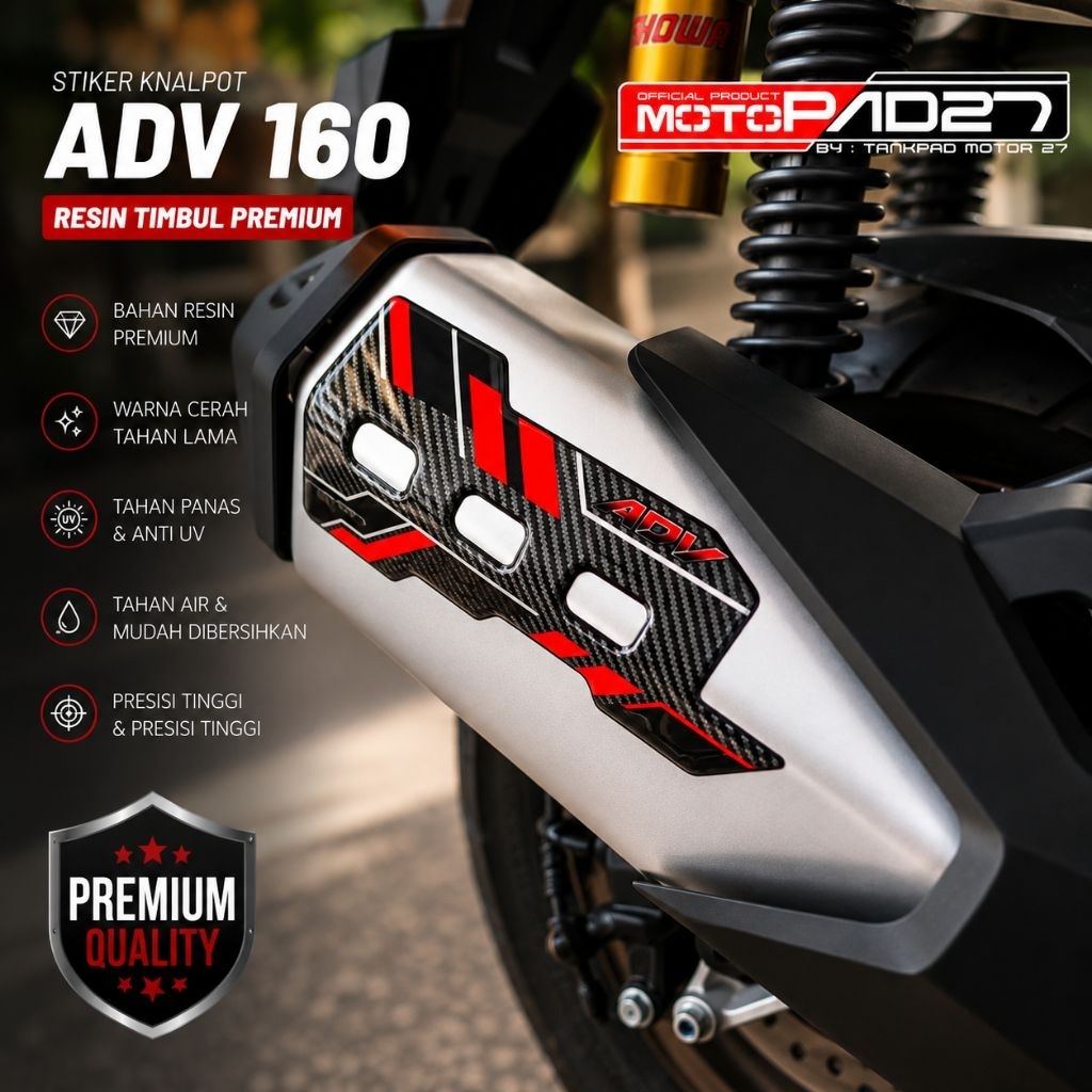 Stiker Knalpot ADV 160 Sticker Kenalpot ADV 160 Stiker ADV 160 Resin Cover Knalpot ADV 160