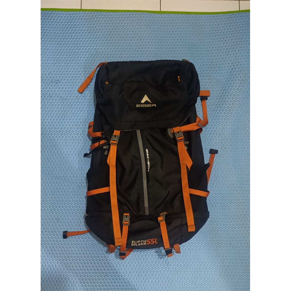 Preloved Tas Carier EIGER original eliptic solaris 55L , perlengkapan naik gunung