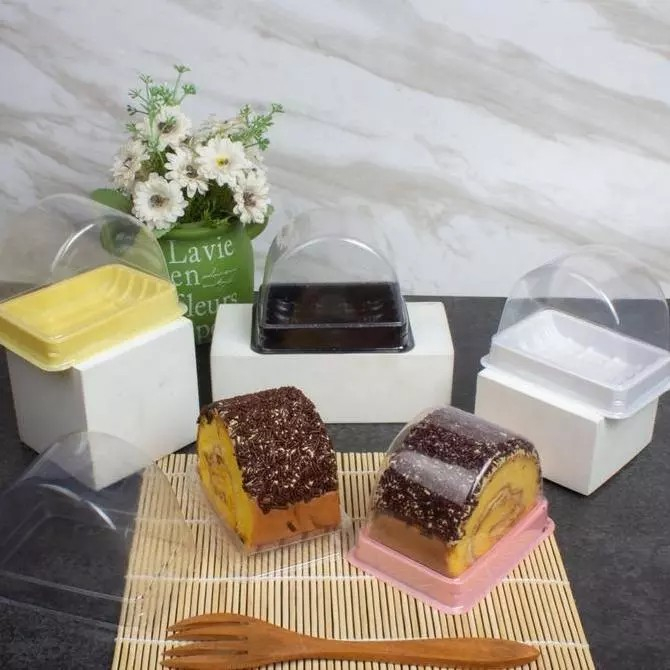 Mika Bolu Gulung Mini - ISI 50pcs /Tray Roll Cake Kotak BG Mini / Kue Potong / Mika Cromboloni