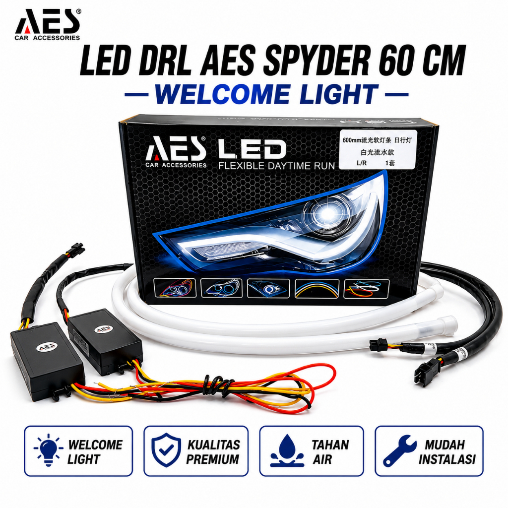 LAMPU ALIS DRL 60 CM AES SPYDER ALIS 30 CM RUNNING SPYDER | DRL SOFTLED 60 CM WELCOME LIGHT SEN RUNN