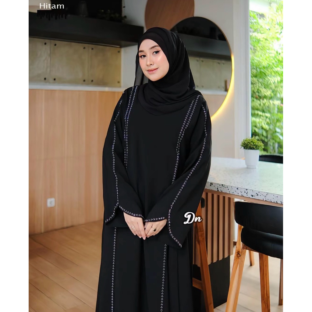 ABAYA SIMPEL / ABAYA MADINAH PREMIUM / GAMIS ELEGAN SIMPLE / GAMIS ABAYA WARNA HITAM