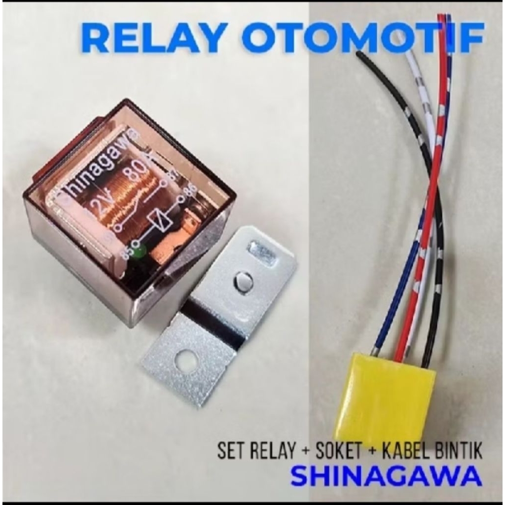 soket relay 4 kaki  kabel bintik + relay 4kaki 80 amp