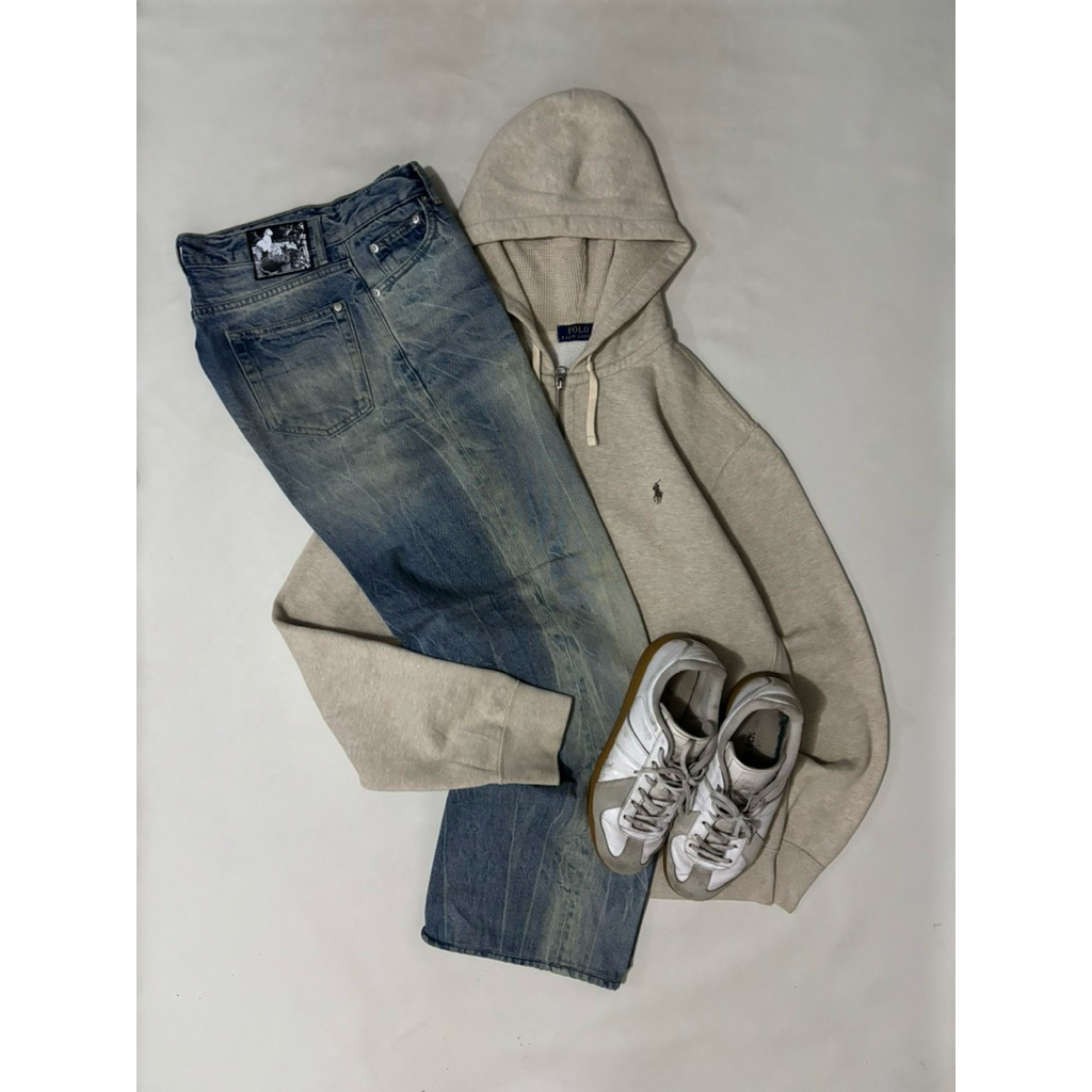 zipper hoodie polo ralph lauren beige