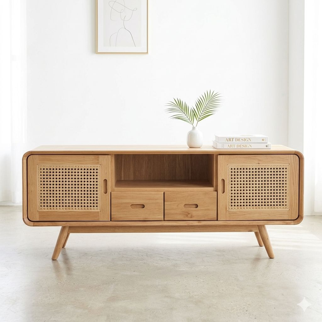 Bufet tv minimalis rotan/ bufet tv rotan/ bufet tv retro