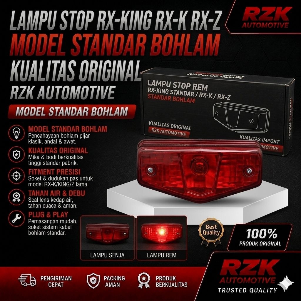 Lampu Stop RX-KING New Standar Bohlam Led Merah Smoke Kualitas Terbaik