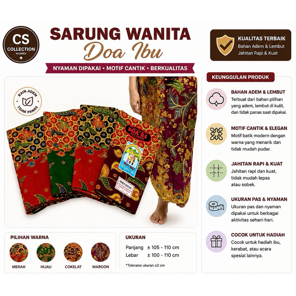 Sarung wanita doa ibu / sarung wanita / sarung doa ibu / sarung wanita bagus