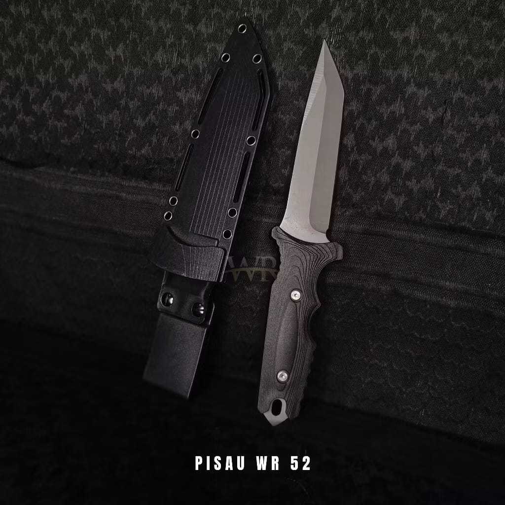Pisau Tactical Kydex WR 52 Custom Laser / Pisau WR Tactical Outdoor + Holster Dan Teklock / Pisau Ca