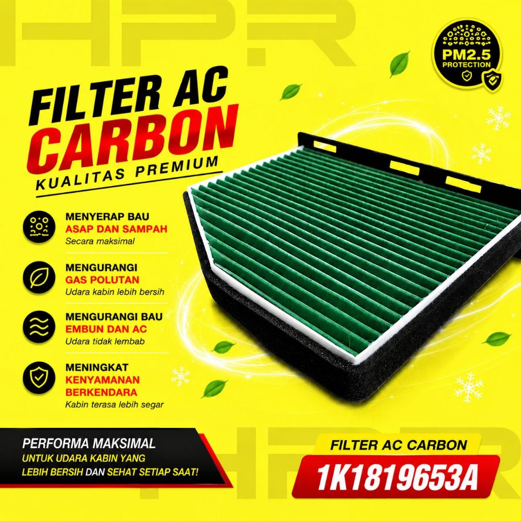 HPR Filter Cabin AC Saringan Udara Carbon PM 2.5 - Volkswagen VW Beetle 1400cc 1.4 | 2012 2013 2014 