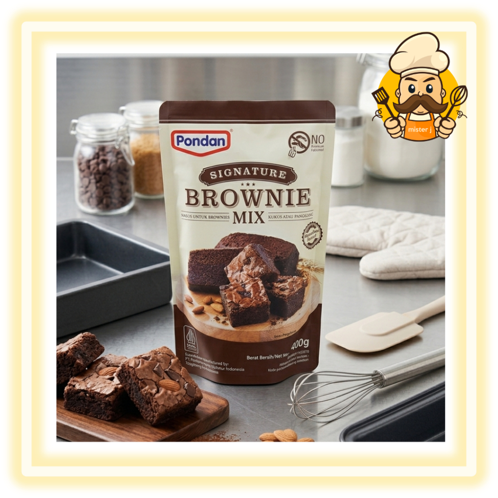 Pondan Brownies | Premiks Pondan Brownies Kukus Panggang | 230 Gram | Pouch