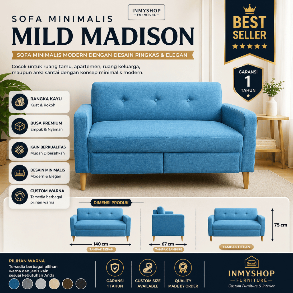 Sofa Minimalis Dengan Laci - Mild Madison