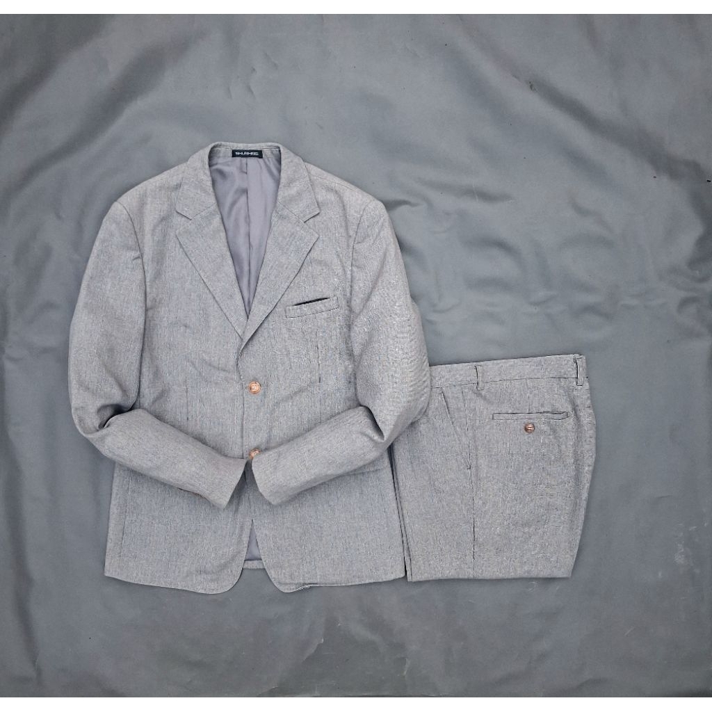 PRELOVED JAS/JAS setelan SECOND/R43/setelan jas shunxing/size L ke XL/jas setelan abu abu/set jas pr