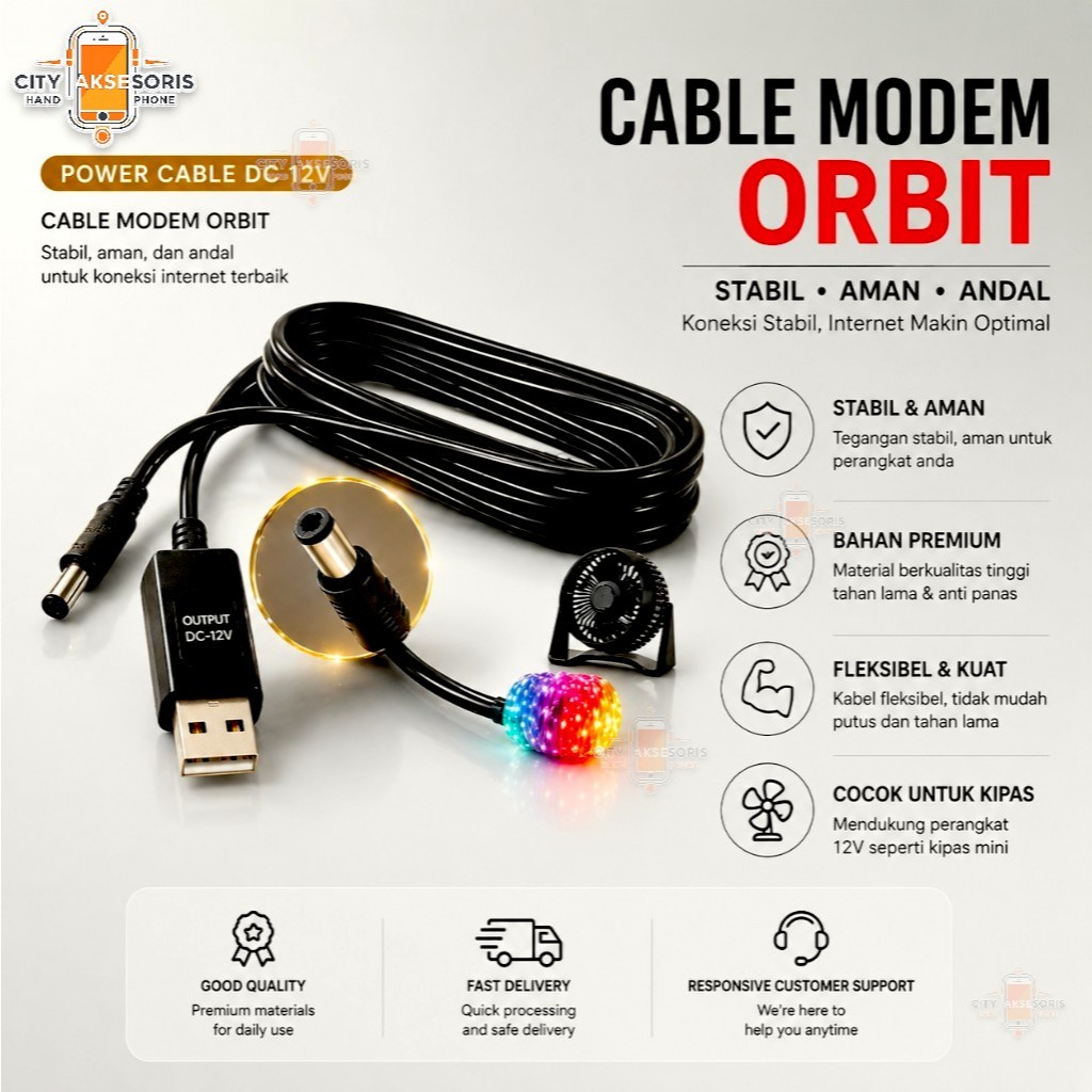Kabel Vibox Power usb DC 12V Modem orbit telkomsel Kabel Wifi 5V to 12V