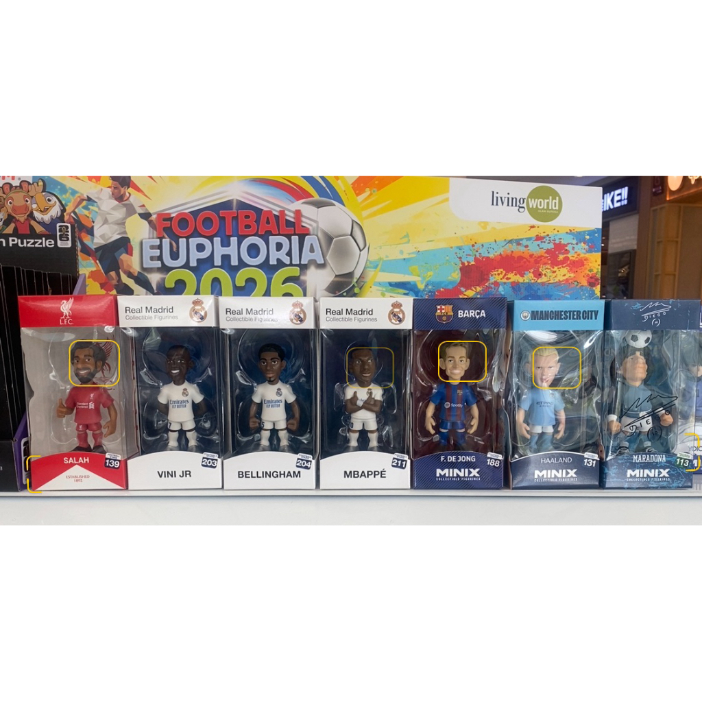 Action Figure Vini Jr., Mbappe, Bellingham, De Jong, Haaland, Salah, Maradona