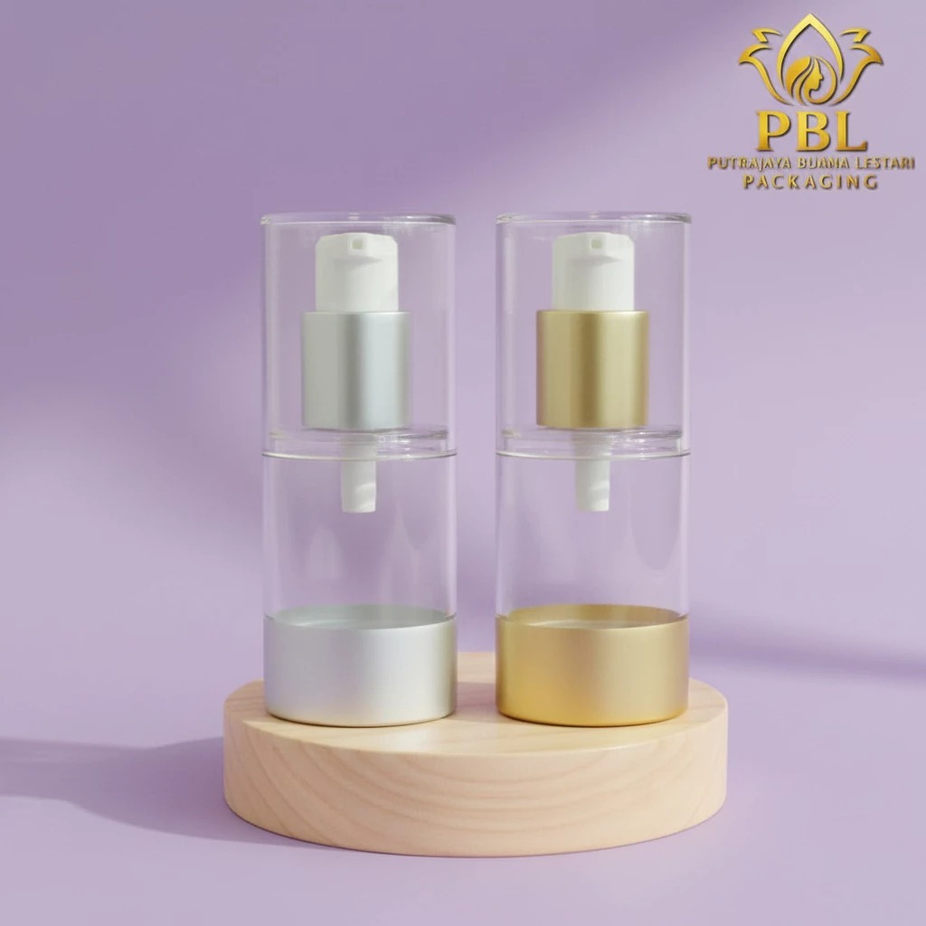 BOTOL AIRLESS PUMP 20 ML ELIPS / BOTOL SERUM & LOTION PUMP 20ML / BOTOL ACRYLIC 20ML