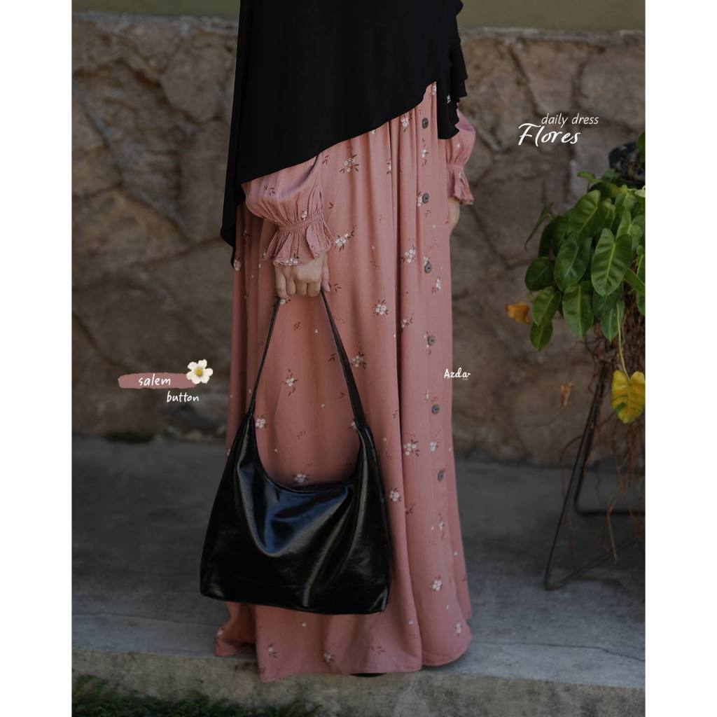 Ori AZDA Hijab - Gamis Daily Dress Rayon Etnic dan floral Busui Friendly