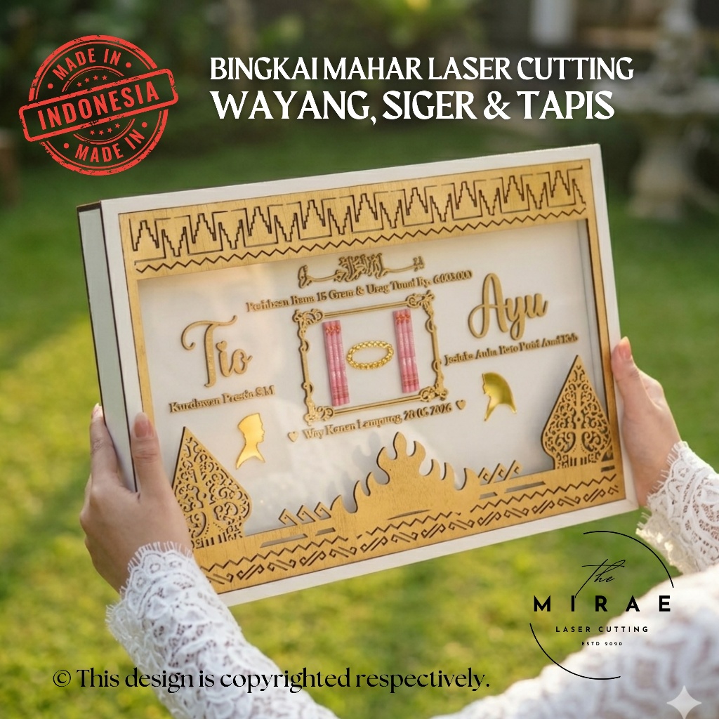 Mahar Nikah Lampung Mix Budaya Lain Bingkai Pernikahan Mahar Laser Mahar Nikah Landscape 30x45cm