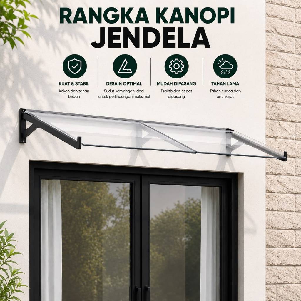 Rangka Kanopi Jendela Minimalis Besi Hollow Anti Karat | Bracket Konsul Kanopi Outdoor Rumah