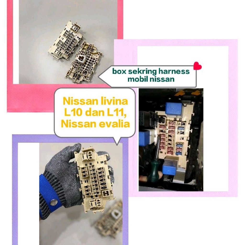 fuse box sekring harness mobil nissan livina L10, L11 dan nissan evalia original nissan lokasi box d