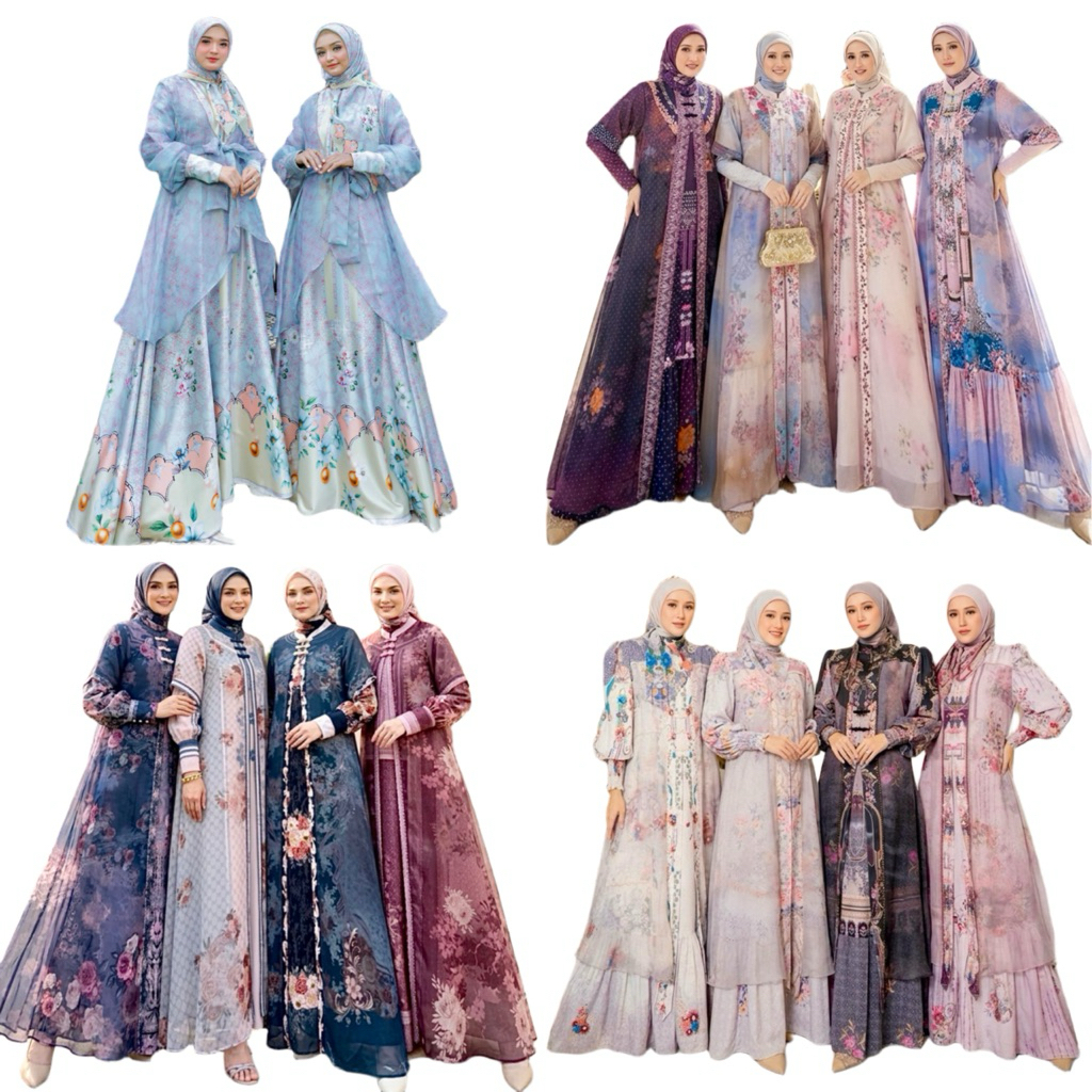 ELDEENA GAMIS DRESS KATUN SILK ORGANZA SET HIJAB ORI BY ELDEENA 8164 8163 7924 7001 7074