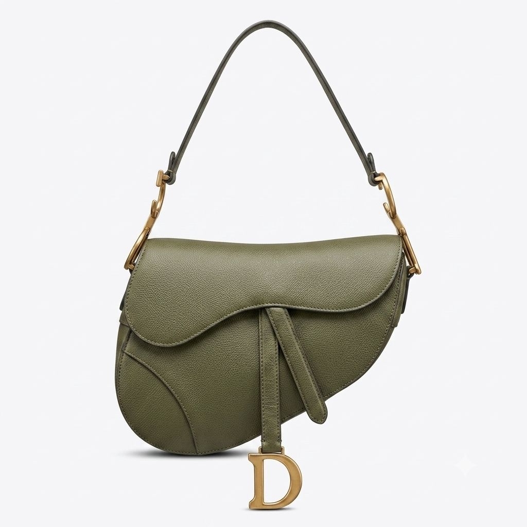 Tas Dior Saddle Bag Olive Taupe Preloved/Second