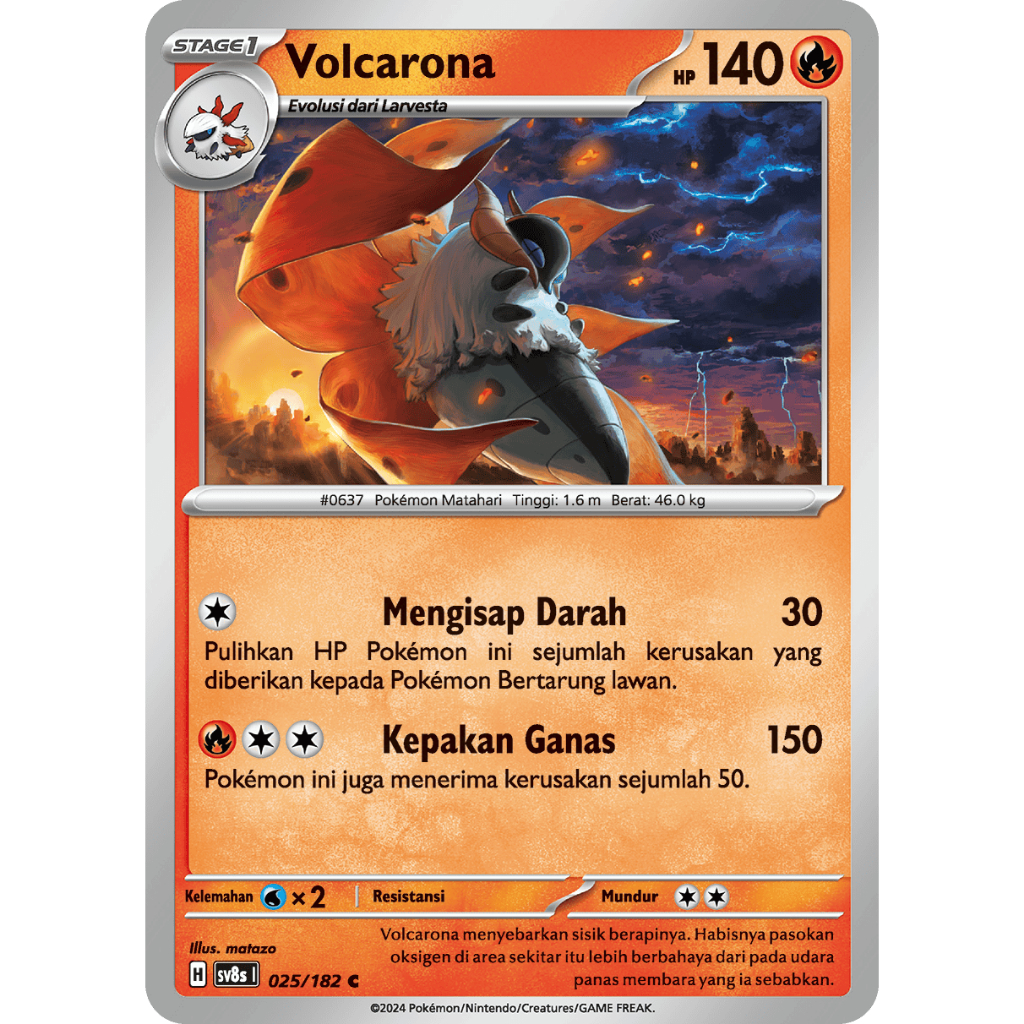 Pokemon Volcarona TCG Kartu Bulk Common