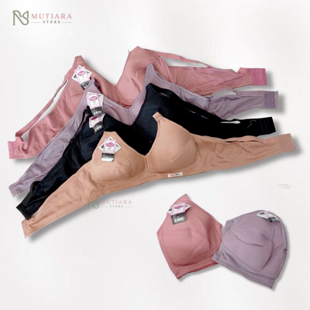 6PCS Sport Bra Wanita Dewasa Jumbo Kait 3 Nyaman Dipakai Harian Bahan Lembut Adem | Beauty H3 Size 4