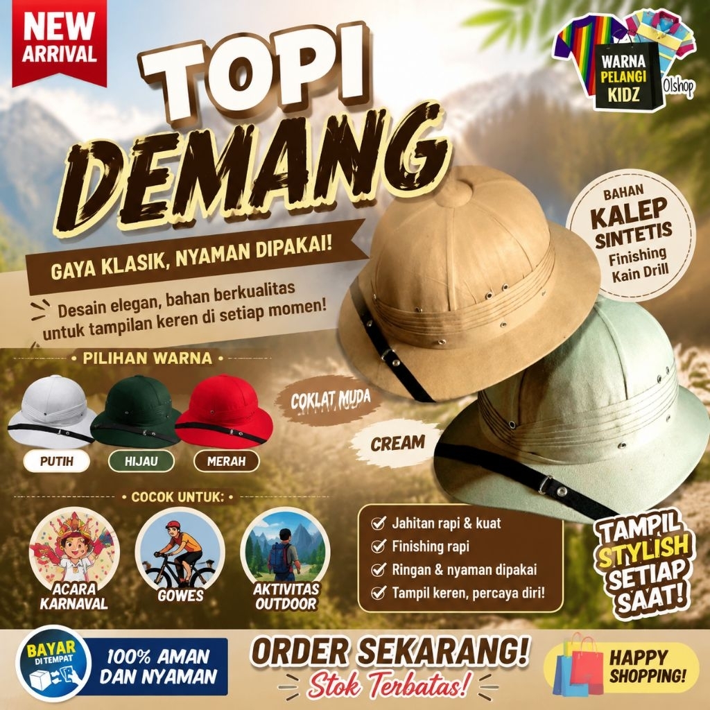 TOPI DEMANG / MENER BELANDA / TOPI SEPEDA ONTEL