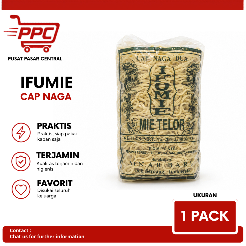 Ifumie / Ifumi Medan Cap Naga Dua (Mie Telur) ASLI HALAL 100% 500 Gr