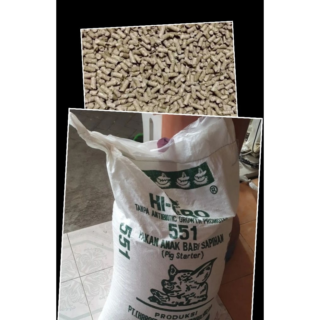 Pelet pakan babi Pur babi sapihan starter penggemukan 10kg 551 hi gro