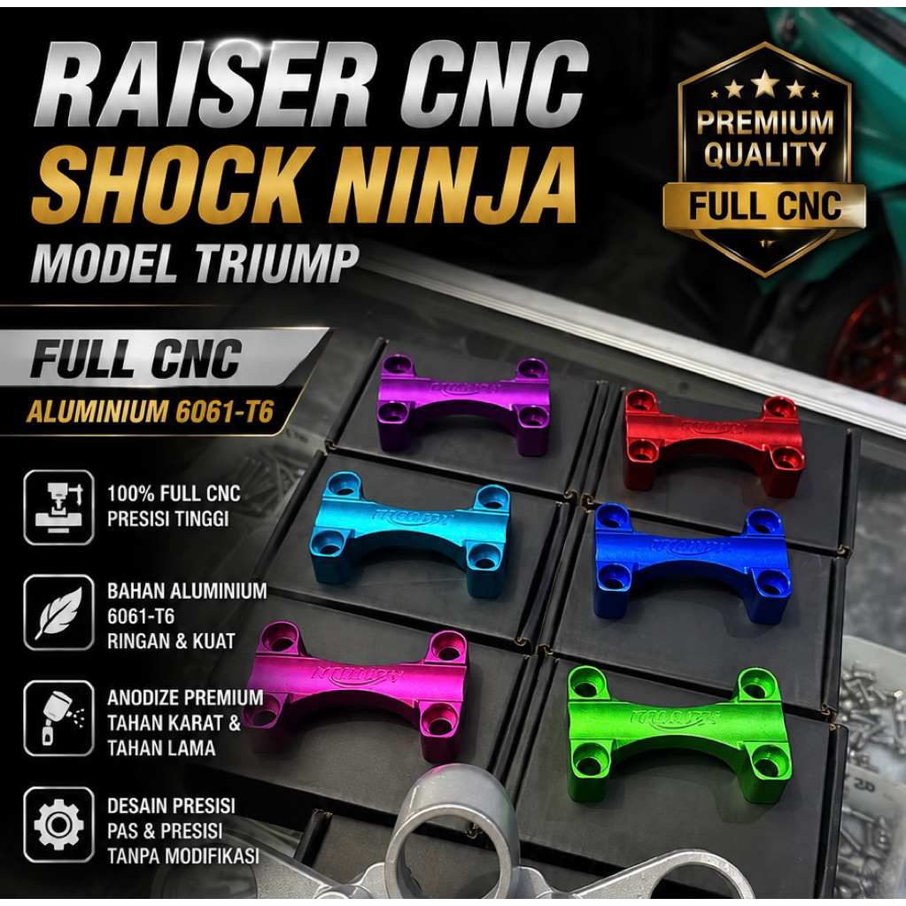 RAISER NINJA SS RISER NINJA SS ALMUNIUM seri T6 KLEM STANG NINJA SS TUTUP STANG NINJA SS NINJA R RIS