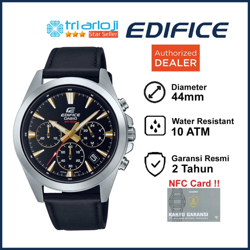 Casio EDIFICE EFV-630L-1AVUDF Jam Tangan Pria Analog EFV630L EFV-630L-1A EFV 630L 1AVUDF