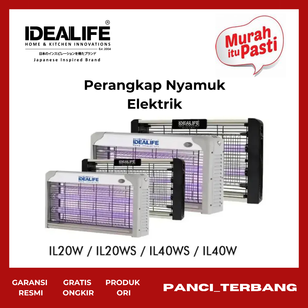IDEALIFE Perangkap Nyamuk Lalat Insect Killer IL20W / IL20WS / IL40WS -/ IL40W - Alat Pembunuh Seran