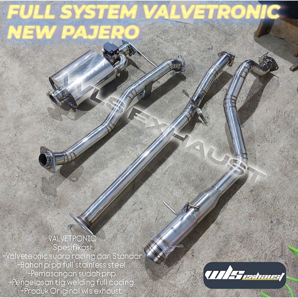 KNALPOT MOBIL DIESEL FULL SYSTEM VALVETRONIC PAJERO SPORT DAKAR ANPS ORIGINAL PRODUK WLS EXHAUST