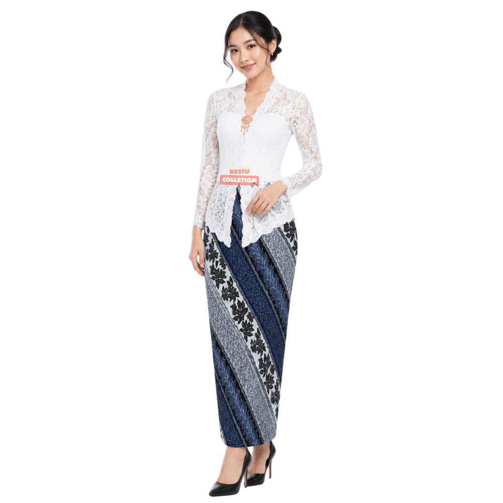 Rok Plisket Batik Wanita Bawahan Kebaya Wisuda Kondangan Wanita Motif Cm Lilac Biru Mocca