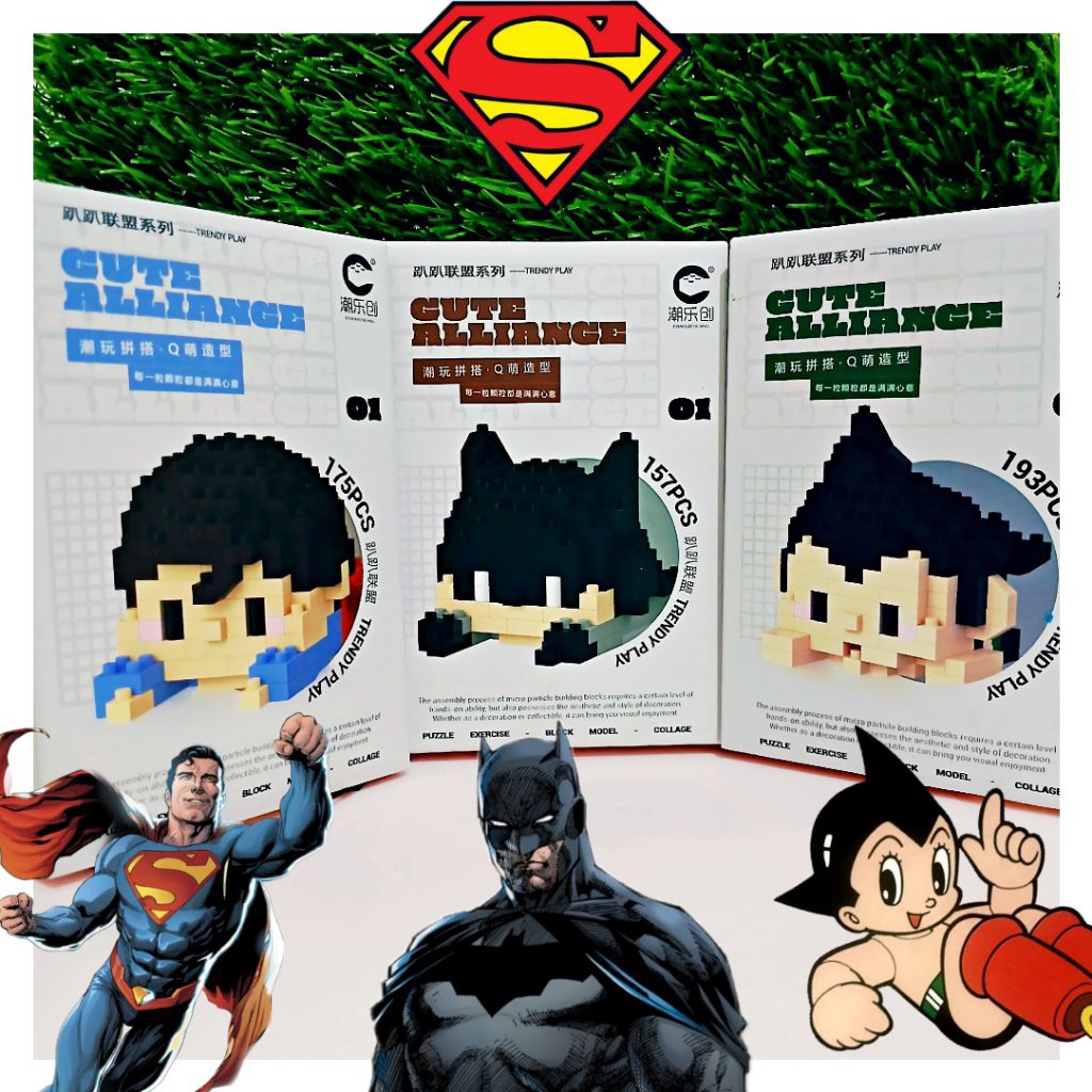 Bricks Brick Nano Blok Mainan Edukasi Super Hero Batman Super man Astro Boy
