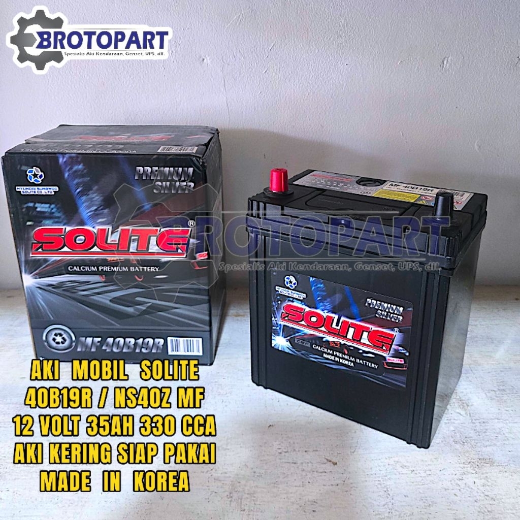 AKI MOBIL AVANZA/XENIA/TERIOS/RUSH/JIMNY KATANA/CARRY PICKUP SOLITE NS40Z MF AKI KERING 12V 35AH ORI