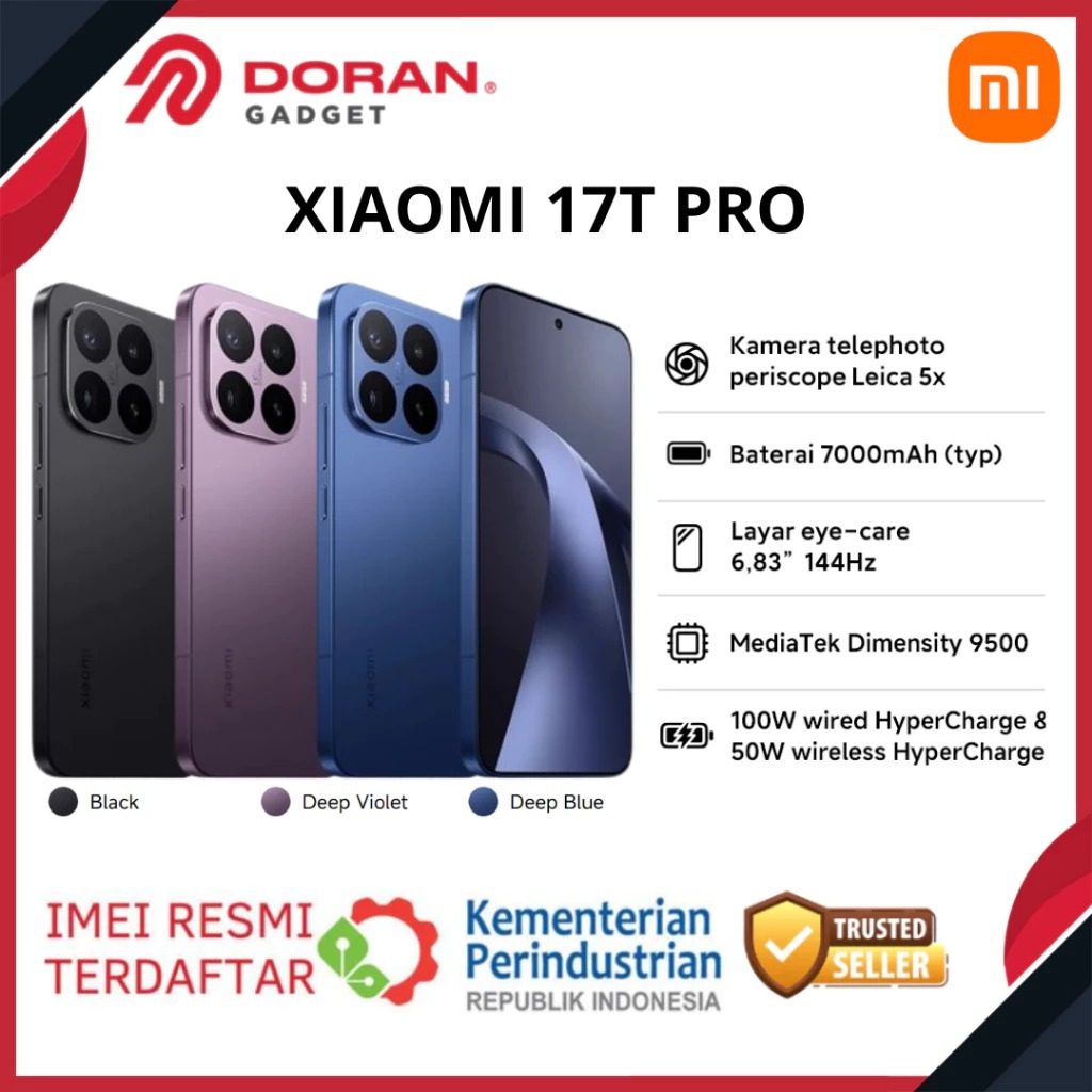 Handphone Xiaomi 15T Pro | 17T Pro 12/512GB RAM 12GB ROM 512GB - Garansi Resmi Xiaomi Indonesia