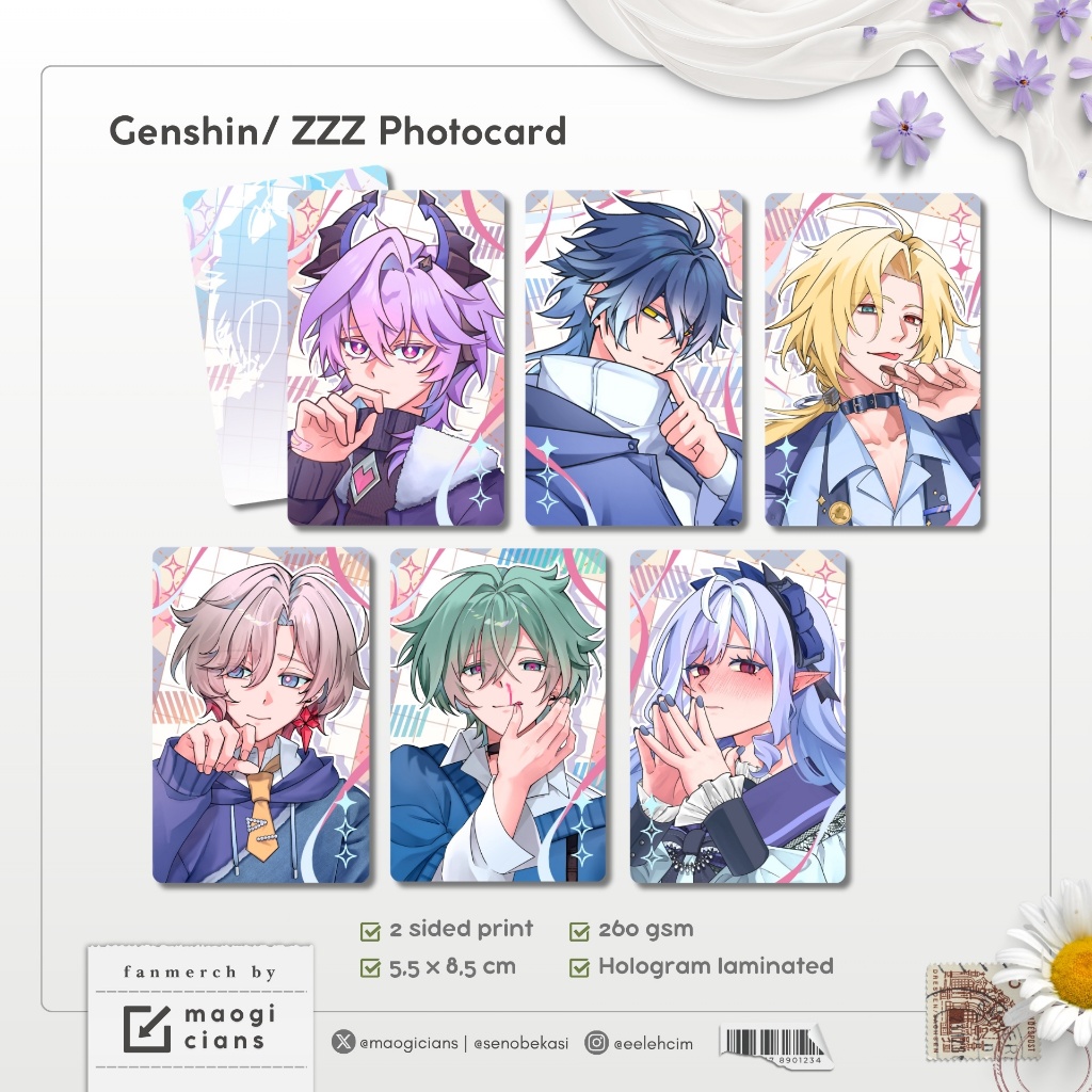 Genshin ZZZ Photocard Fanmerch by maogicians