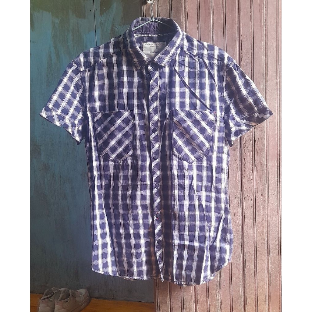 Kemeja Kotak Pendek Slimfit Bombboogie