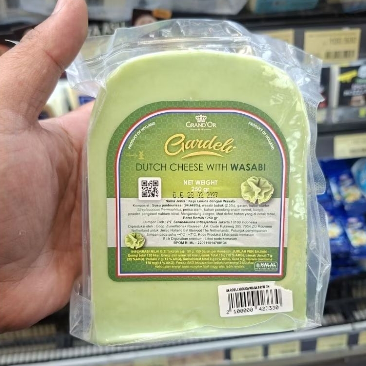 Keju gardelli Gouda wasabi / keju Gouda wasabi / pcs 250gr